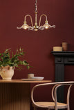 3 Light Pendant Natural Brass and Wavy Glass Shade (0183HAD034012)
