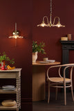 3 Light Pendant Natural Brass and Wavy Glass Shade (0183HAD034012)