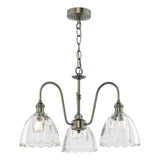 3 Light Pendant Antique Chrome and Scalloped Bell Shade (0183HAD036111)