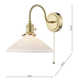 1 Light Wall Light Natural Brass and White Shallow Ceramic Shade (0183HAD074010)