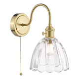 1 Light Wall Light Natural Brass and Scalloped Bell Glass Shade (0183HAD074011)