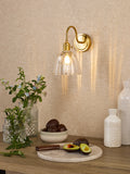 1 Light Wall Light Natural Brass and Scalloped Bell Glass Shade (0183HAD074011)