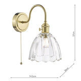 1 Light Wall Light Natural Brass and Scalloped Bell Glass Shade (0183HAD074011)