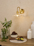 1 Light Wall Light Natural Brass and Wavy Glass Shade (0183HAD074012)