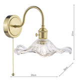 1 Light Wall Light Natural Brass and Wavy Glass Shade (0183HAD074012)