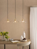3 Light Bar Pendant Natural Brass and Wavy Glass Shade (0183HAD364012)