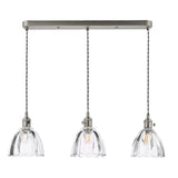 3 Light Bar Pendant in Antique Chrome and Scalloped Bell Glass Shade (0183HAD366111)