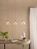 3 Light Bar Pendant in Antique Chrome and Scalloped Bell Glass Shade (0183HAD366111)