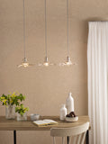 3 Light Bar Pendant in Antique Chrome and Wavy Glass Shade (0183HAD366112)