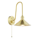 1 Light Tall Wall Light Natural Brass and Aged Brass Metal Shade 18cm (0183HAD714001)