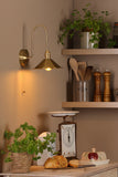 1 Light Tall Wall Light Natural Brass and Aged Brass Metal Shade 18cm (0183HAD714001)