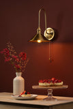 1 Light Tall Wall Light Natural Brass and Aged Brass Metal Shade 18cm (0183HAD714001)