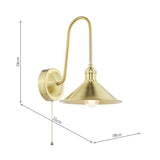 1 Light Tall Wall Light Natural Brass and Aged Brass Metal Shade 18cm (0183HAD714001)