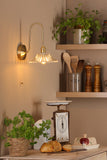 1 Light Tall Wall Light Natural Brass and Clear Flared Glass Shade (0183HAD714004)