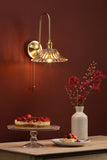 1 Light Tall Wall Light Natural Brass and Clear Flared Glass Shade (0183HAD714004)