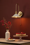 1 Light Tall Wall Light Natural Brass and Matt Cashmere/Taupe Metal Shade 18cm (0183HAD714006)