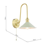 1 Light Tall Wall Light Natural Brass and Matt Cashmere/Taupe Metal Shade 18cm (0183HAD714006)