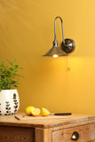 1 Light Tall Wall Light Antique Chrome and Aged Brass Metal Shade 18cm (0183HAD716101)