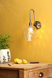 1 Light Tall Wall Light Antique Chrome and Clear Dimpled Glass Shade (0183HAD716103)