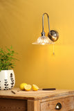 1 Light Tall Wall Light Antique Chrome and Clear Flared Glass Shade (0183HAD716104)