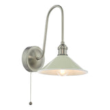 1 Light Tall Wall Light Antique Chrome and Matt Chashmere/Taupe Metal Shade 18cm (0183HAD716106)