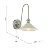 1 Light Tall Wall Light Antique Chrome and Matt Chashmere/Taupe Metal Shade 18cm (0183HAD716106)