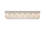 125x42cm Rectangular Flush Chandelier, 16 Light E14, Polished Chrome/Crystal (1230HAL41CH)