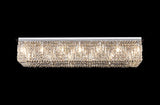 125x42cm Rectangular Flush Chandelier, 16 Light E14, Polished Chrome/Crystal (1230HAL41CH)