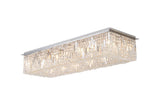 125x42cm Rectangular Flush Chandelier, 16 Light E14, Polished Chrome/Crystal (1230HAL41CH)