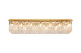 125x42cm Rectangular Flush Chandelier, 16 Light E14, Gold/Crystal (1230HAL41GO)