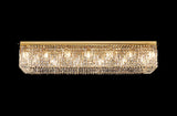 125x42cm Rectangular Flush Chandelier, 16 Light E14, Gold/Crystal (1230HAL41GO)