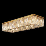 125x42cm Rectangular Flush Chandelier, 16 Light E14, Gold/Crystal (1230HAL41GO)