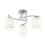 3 Light Flush Fitting in Chrome with Cream Shades (0194HEXFL208031124)