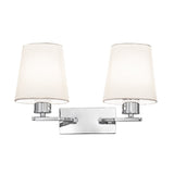 2 Light Wall Light in Chrome with Cream Shades (0194HEXFL208221123)