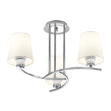 3 Light Ceiling Fitting in Chrome with Cream Shades (0194HEXFL208231123)
