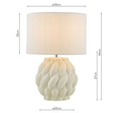 1 Light Table Lamp White With Shade (0183IDO422)