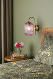 1 Light Wall Light Aged Bronze - Pink Ribbed Glass (0183IDR0763-6503)