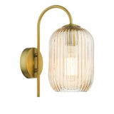 1 Light Wall Light Aged Bronze - Champagne Ribbed Glass (0183IDR0763-6506)