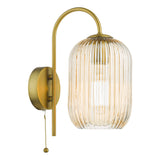 1 Light Wall Light Aged Bronze - Champagne Ribbed Glass (0183IDR0763-6506)