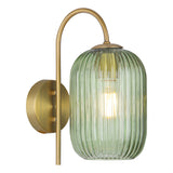 1 Light Wall Light Aged Bronze - Green Ribbed Glass (0183IDR0763-6524)