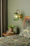 1 Light Wall Light Aged Bronze - Green Ribbed Glass (0183IDR0763-6524)