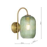 1 Light Wall Light Aged Bronze - Green Ribbed Glass (0183IDR0763-6524)