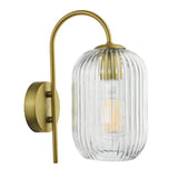 1 Light Wall Light Aged Bronze - Clear Ribbed Glass (0183IDR0763-6508)