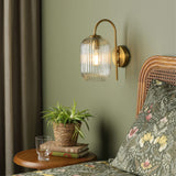 1 Light Wall Light Aged Bronze - Clear Ribbed Glass (0183IDR0763-6508)
