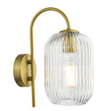 1 Light Wall Light Aged Bronze - Clear Ribbed Glass (0183IDR0763-6508)