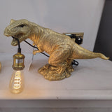 Tyrannosaurus Res Dinosaur - Table / Desk Lamp - Gold Colour (1522TREX)