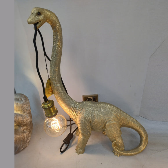 Brachiosaurus Dinosaur - Table / Desk Lamp - Gold Colour (1522DINO)