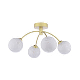 4 Light Semi-Flush Matt Gold with White Confetti Glass (0183IZZ043517)