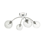 4 Light Semi-Flush Polished Chrome with Twisted Glass (0183IZZ045003)