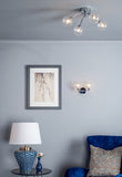 4 Light Semi-Flush Polished Chrome with Twisted Glass (0183IZZ045003)